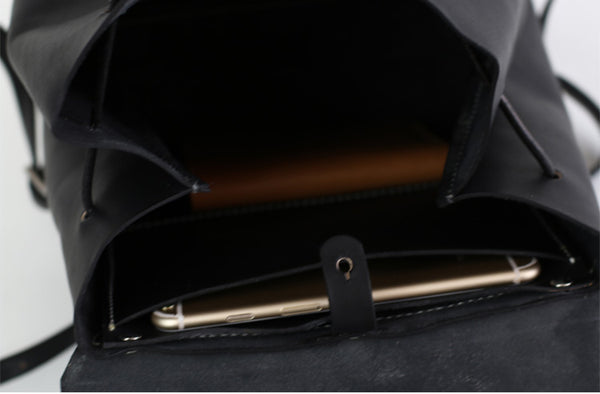 Womens Black Leather Backpack Bag Fashion Backpacks Purses for Women Genuine Leather