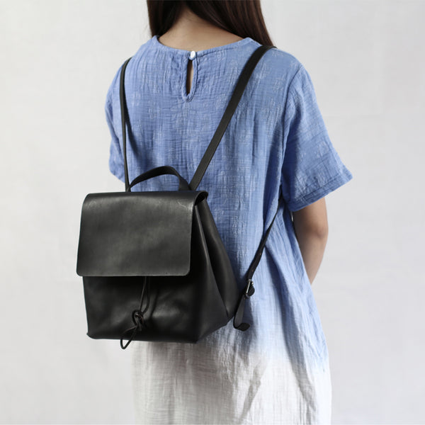 Womens Black Leather Backpack Bag Fashion Backpacks Purses for Women beautiful