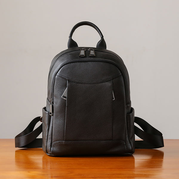 Womens Black Leather Backpack Purse Cool Backpacks for Women cowhide
