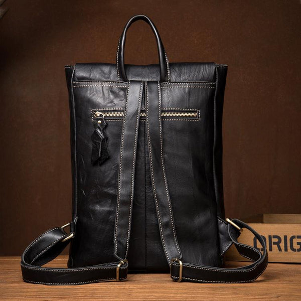 Womens Black Leather Backpack Purse Nice Backpacks Book Bags for Women Affordable