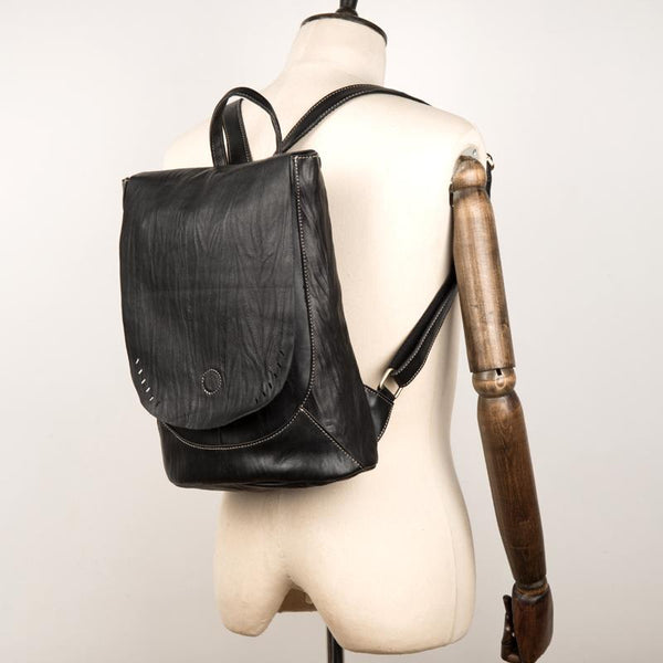 Womens Black Leather Backpack Purse Nice Backpacks Book Bags for Women Beautiful