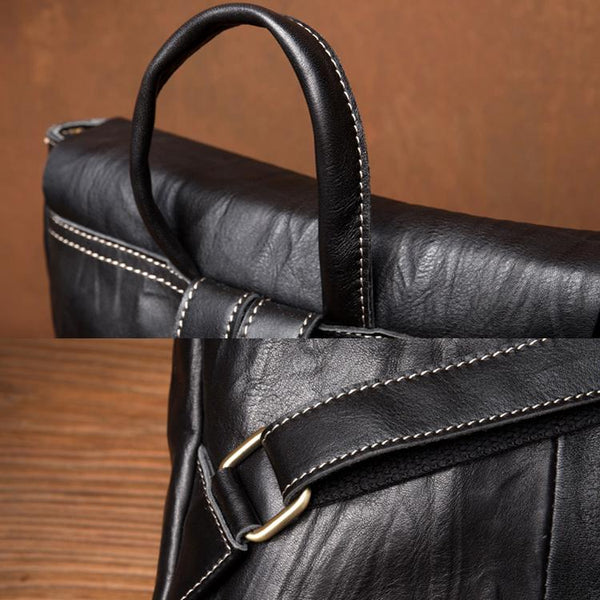 Womens Black Leather Backpack Purse Nice Backpacks Book Bags for Women Details