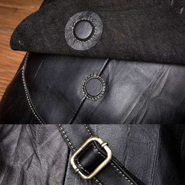 Womens Black Leather Backpack Purse Nice Backpacks Book Bags for Women Durable