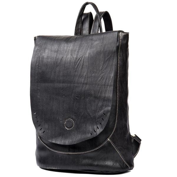Womens Black Leather Backpack Purse Nice Backpacks Book Bags for Women Funky