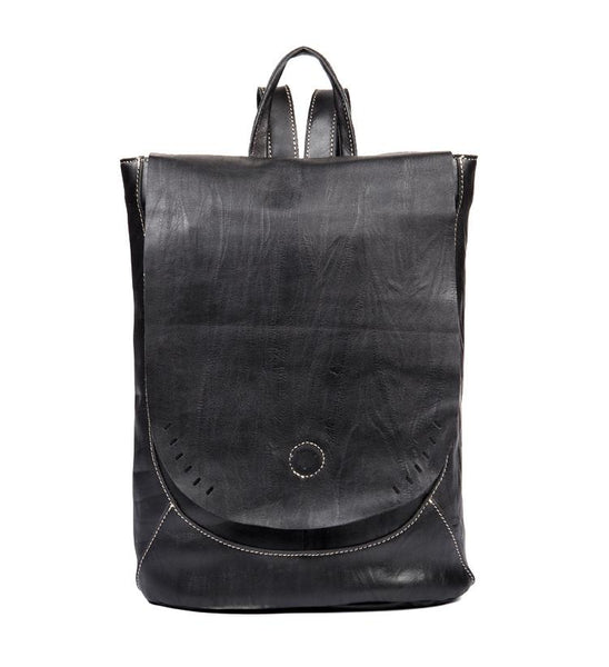 Womens Black Leather Backpack Purse Nice Backpacks Book Bags for Women Minimalist