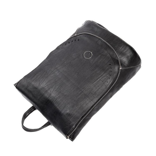 Womens Black Leather Backpack Purse Nice Backpacks Book Bags for Women Genuine Leather