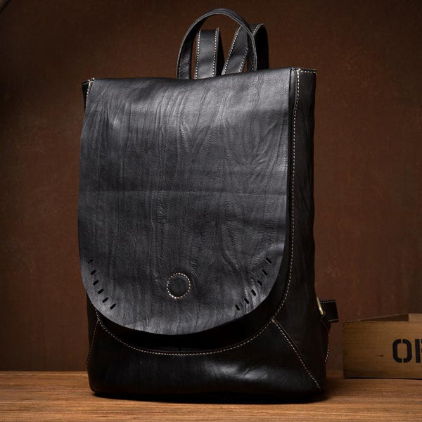 Womens Black Leather Backpack Purse Nice Backpacks Book Bags