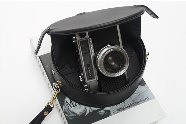Womens Black Leather Crossbody Bags Circle Bag for Women Small Purse Boutique