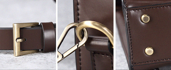 Womens Black Leather Rucksack Stylish Laptop Backpacks Details