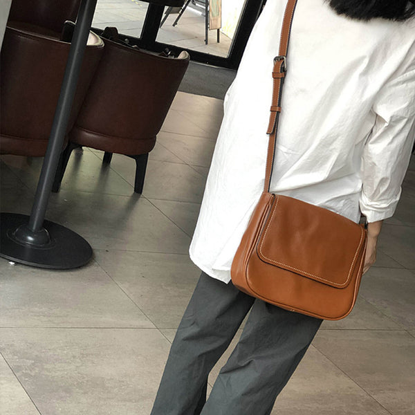 Womens Black Leather Satchel Purse Soft Leather Crossbody Bag For Women Funky