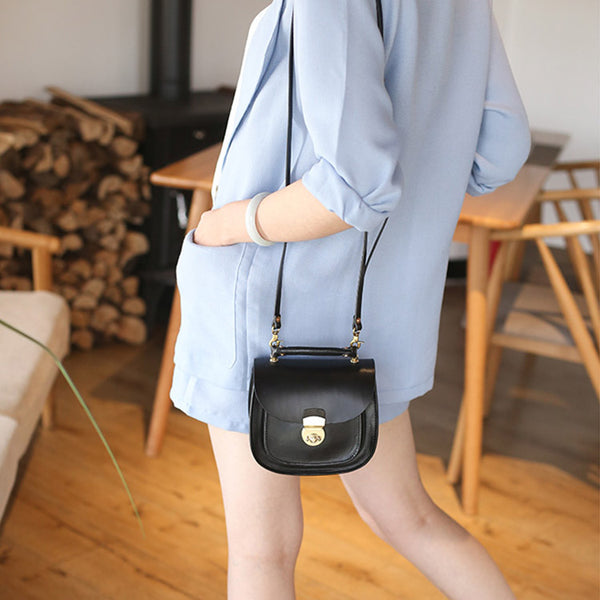 Womens Black Leather Small Crossbody Handbags Bags Purse for Women Designer