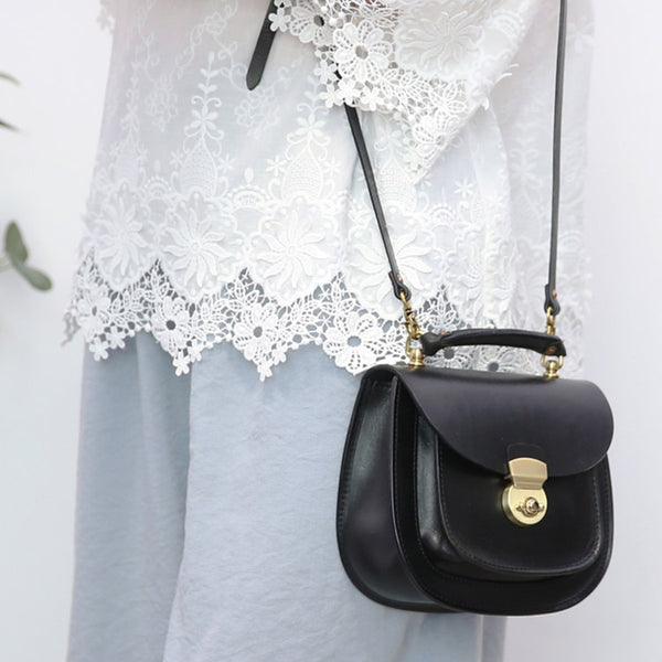 Womens Black Leather Small Crossbody Handbags Bags Purse for Women black