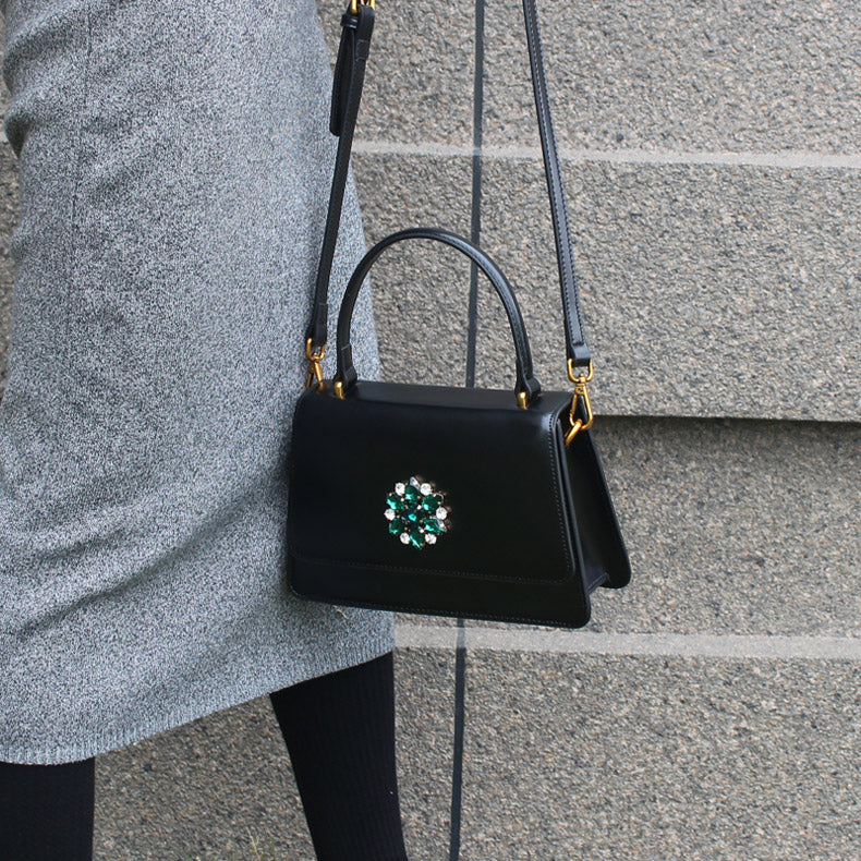 Womens Black Shoulder Handbags Small Leather Crossbody Bag For Women Affordable