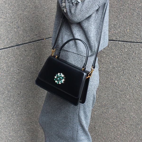 Womens Black Shoulder Handbags Small Leather Crossbody Bag For Women Beautiful