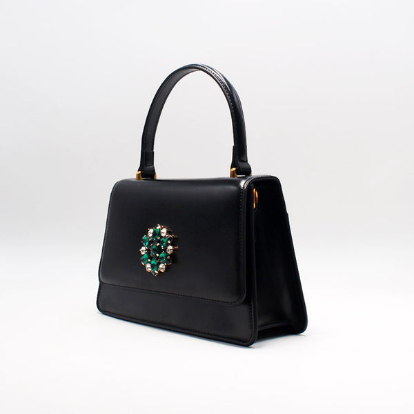 Womens Black Shoulder Handbags Small Leather Crossbody Bag For Women Cowhide