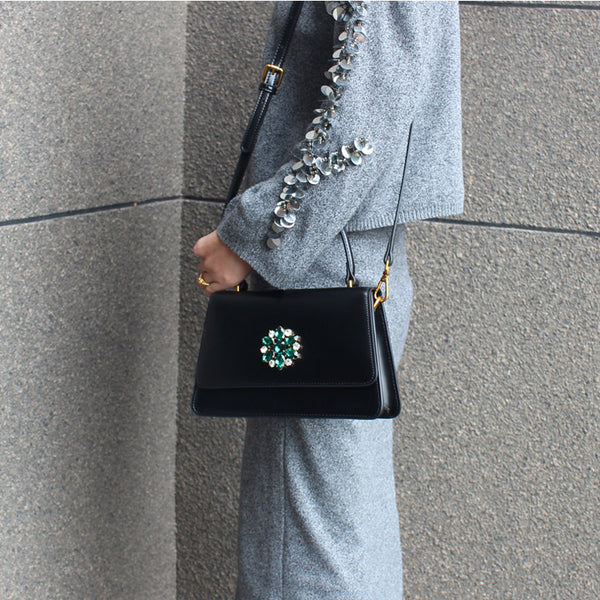 Womens Black Shoulder Handbags Small Leather Crossbody Bag For Women Durable