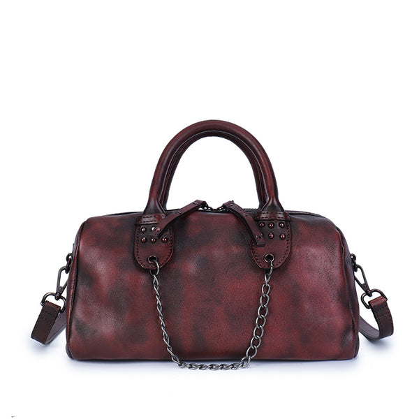 Womens Black Studded Handbag Genuine Leather Crossbody Bags Nice