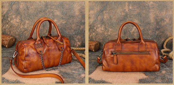 Womens Black Studded Handbag Genuine Leather Crossbody Bags Small