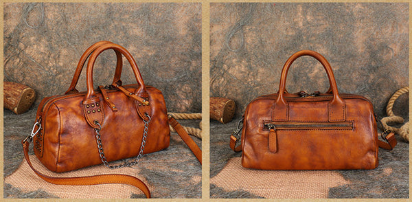 Womens Black Studded Handbag Genuine Leather Crossbody Bags Small