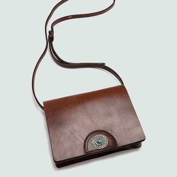 Womens Boho Leather Square Crossbody Satchel Purse Shoulder Bags for Women Accessories