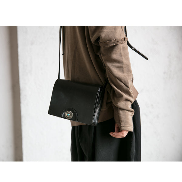 Womens Boho Leather Square Crossbody Satchel Purse Shoulder Bags for Women cute