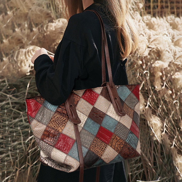 Womens Boho Leather Tote Bag Leather Shoulder Bag For Women Best