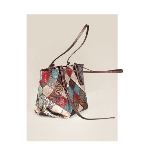 Womens Boho Leather Tote Bag Leather Shoulder Bag For Women Original