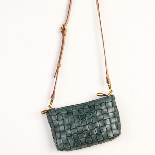 Womens Boho Sling Bag Woven Leather Crossbody Bag For Women Boutique