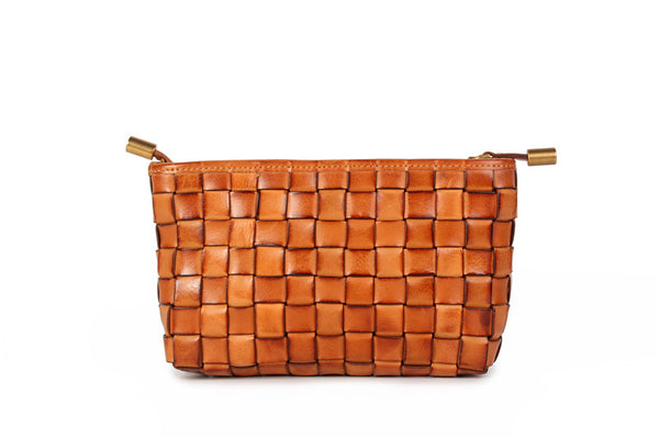 Womens Boho Sling Bag Woven Leather Crossbody Bag For Women Fashion