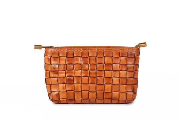 Womens Boho Sling Bag Woven Leather Crossbody Bag For Women Funky