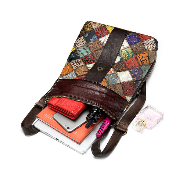 Womens Boho Square Leather Backpack Bag Ladies Small Leather Rrucksack For Women Capacity