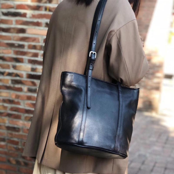 Womens Brown Genuine Leather Tote Handbags Over The Shoulder Purse for Women Affordable