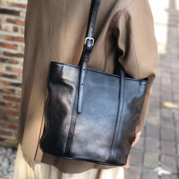 Womens Brown Genuine Leather Tote Handbags Over The Shoulder Purse for Women Beautiful