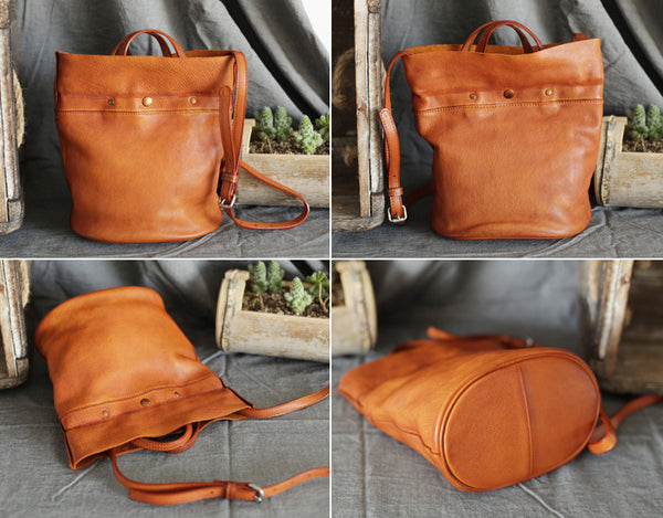 Womens Brown Leather Crossbody Tote Handbags Shoulder Bag for Women Quality
