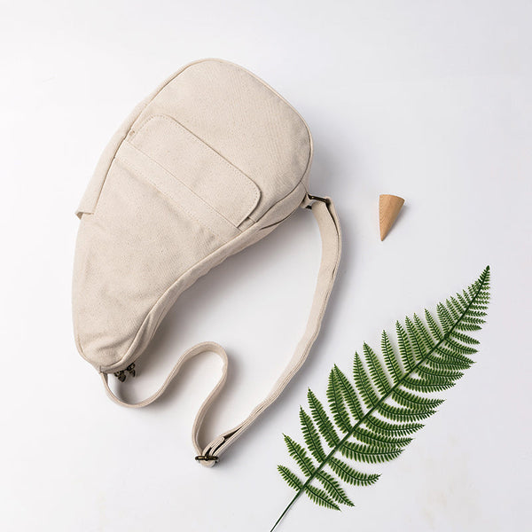 Womens Canvas Chest Bag White Crossbody Sling Bag For Women Badass