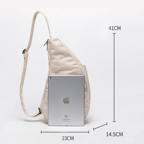 Womens Canvas Chest Bag White Crossbody Sling Bag For Women Funky