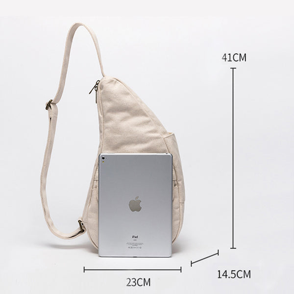 Womens Canvas Chest Bag White Crossbody Sling Bag For Women Funky