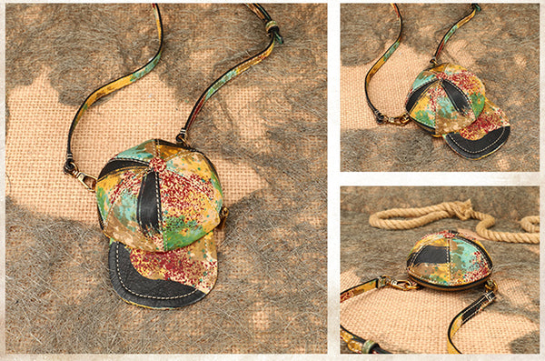 Womens Cap Shaped Mini Leather Crossbody Purse Cross Shoulder Bag Chic