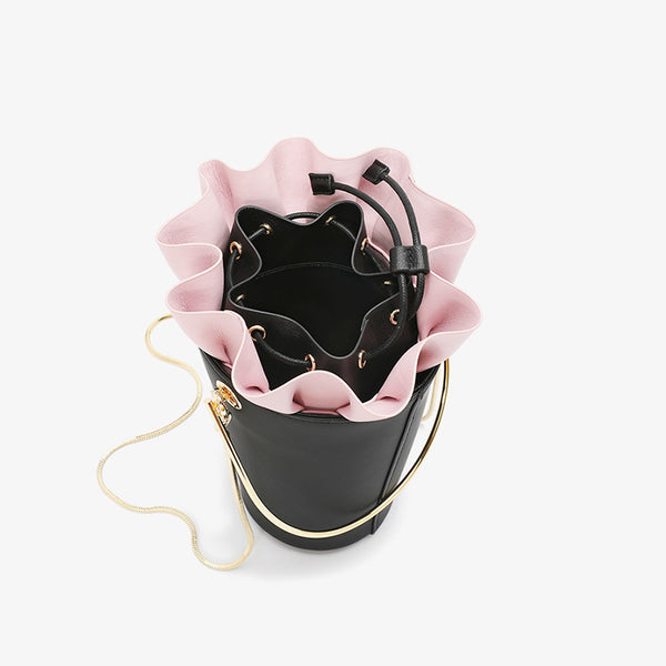 Womens Chain Crossbody Bags Leather Handbags Bucket Bag for Women cute