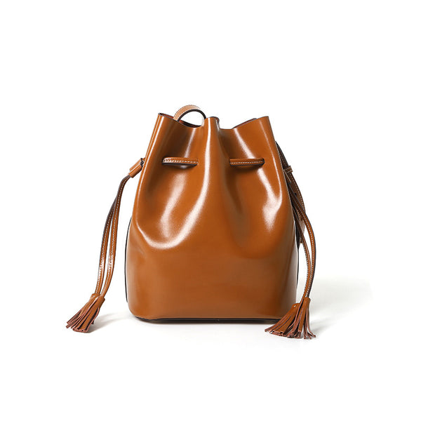 Womens Chic Bucket Bag Leather Crossbody Bags Shoulder Bag for Women chic