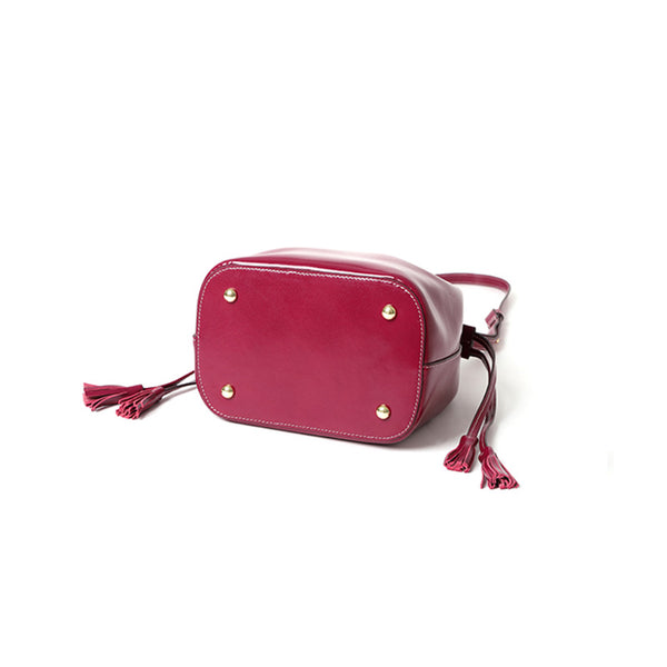 Womens Chic Bucket Bag Leather Crossbody Bags Shoulder Bag for Women Black