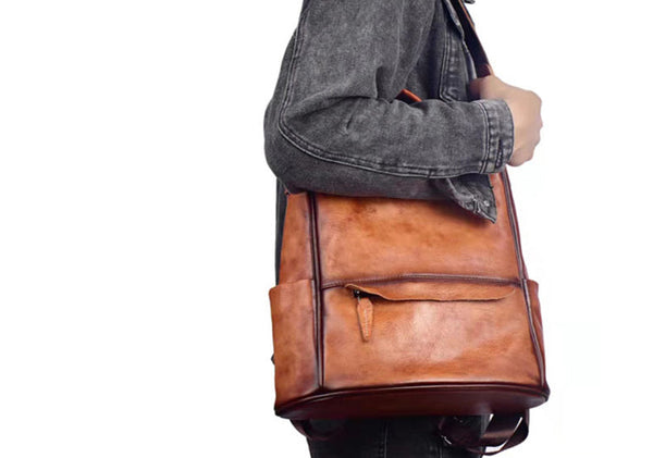 Womens Convertible Backpack Crossbody Bag Ladies Rucksack Bag Cowhide