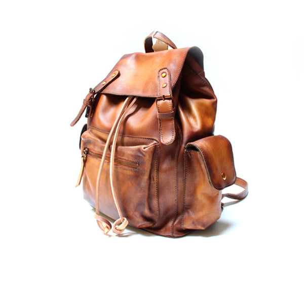 Womens Cool Leather Backpacks Brown Leather Travel Backpack Bag Purse for Women gift