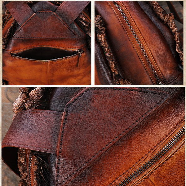 Womens Designer Leather Backpack Purse Small Rucksack Bags For Women Details