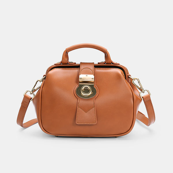 Womens Doctors Bag Vintage Leather Crossbody Bags Handbags for Women