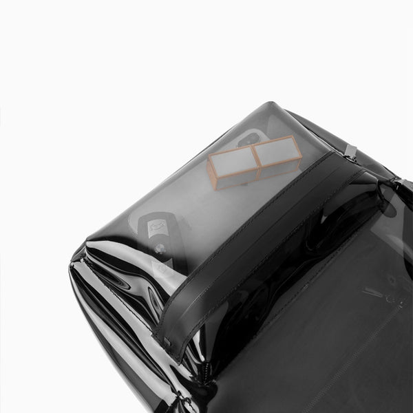 Womens Fashion Black PVC and Leather Backpack Bag Purse Funky Backpacks for Women Original