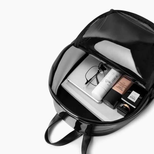 Womens Fashion Black PVC and Leather Backpack Bag Purse Funky Backpacks for Women gift