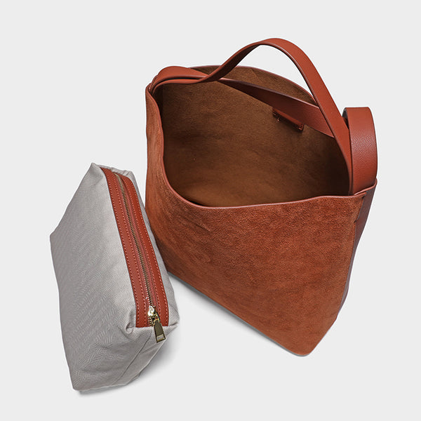 Womens Genuine Leather Brown Tote Bags Purse Handbags Cross Shoulder Bag Online beautiful