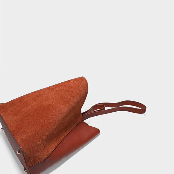 Womens Genuine Leather Brown Tote Bags Purse Handbags Cross Shoulder Bag