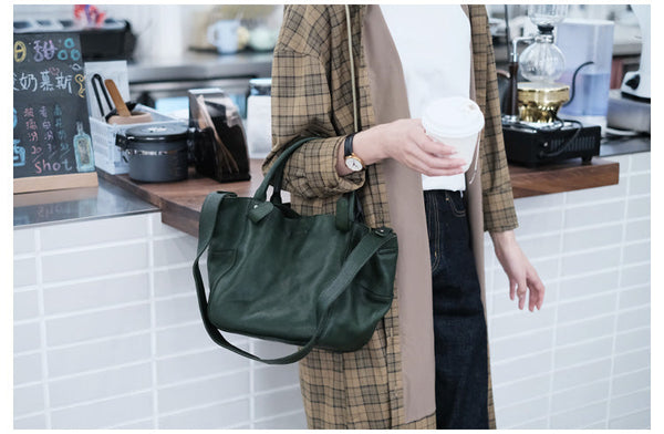 Womens Genuine Leather Bucket Bags Brown Leather Crossbody Bag Genuine Leather